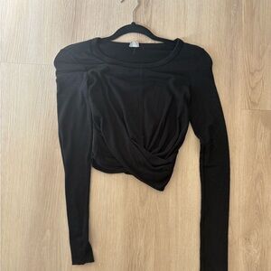 Wilfred Black Long Sleeve Twist Top